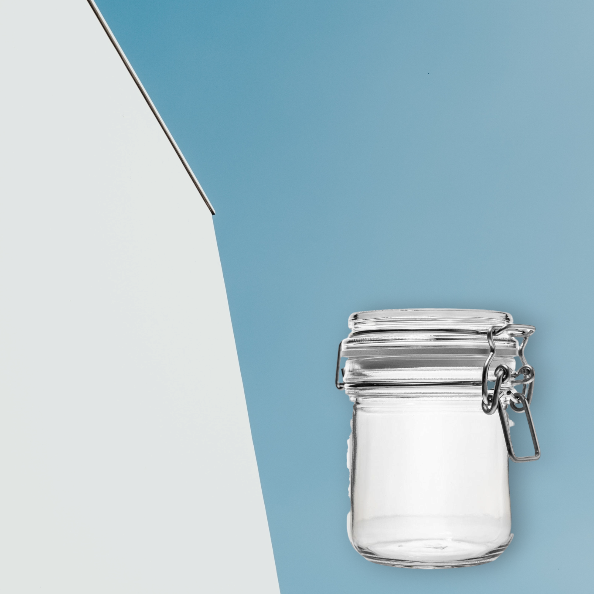 Drahtbügelglas 400 ml mit weißem Gummiring